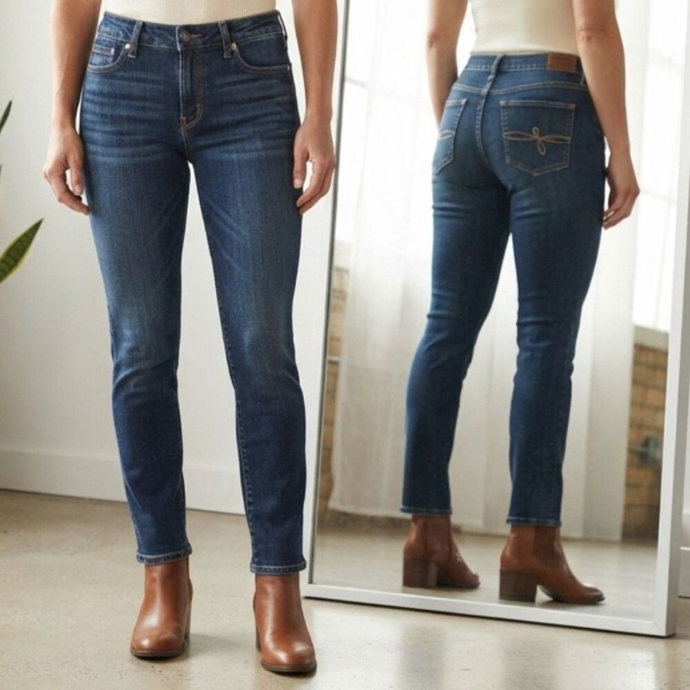 Denizen Levis Womens Jeans Modern Slim Dark Wash Stretch Denim Mid High Rise